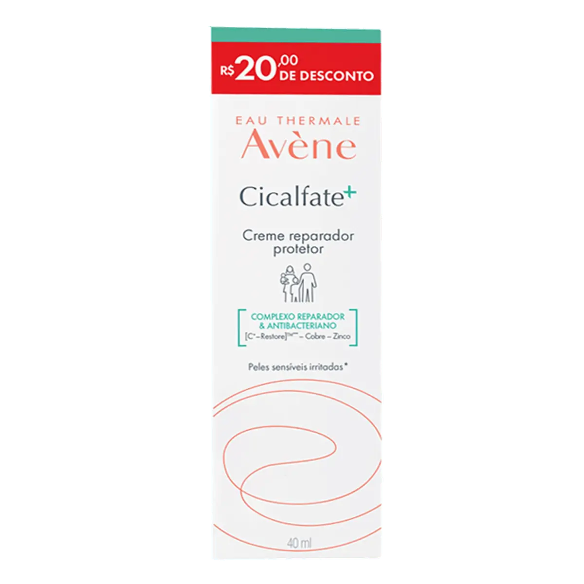 Creme Reparador Eau Thermale Avène Cicalfate Caixa 40ml Grátis R 20,00 De Desconto