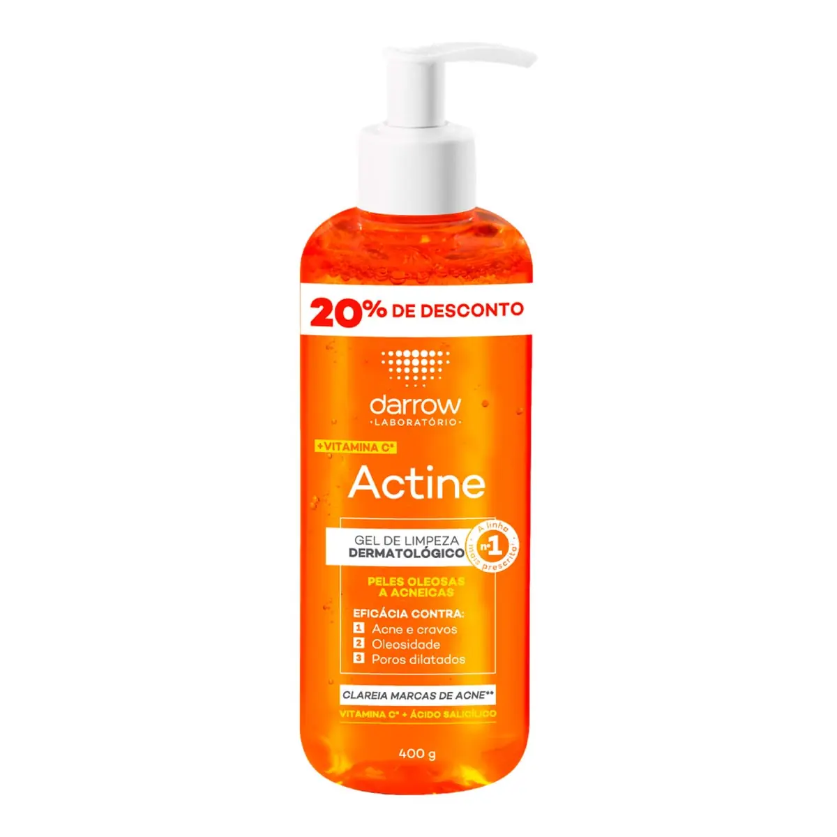 Gel De Limpeza Darrow Actine Frasco 400g Pump Grátis 20 De Desconto