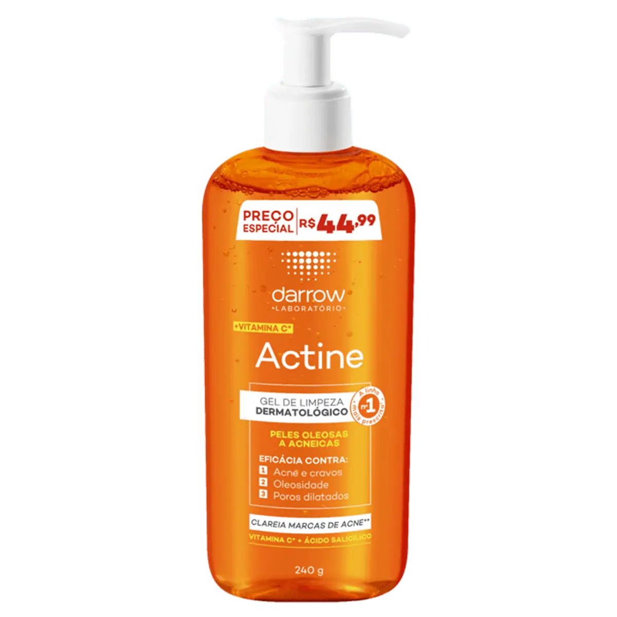 Gel De Limpeza Dermatológico Darrow Actine Frasco 240g Pump