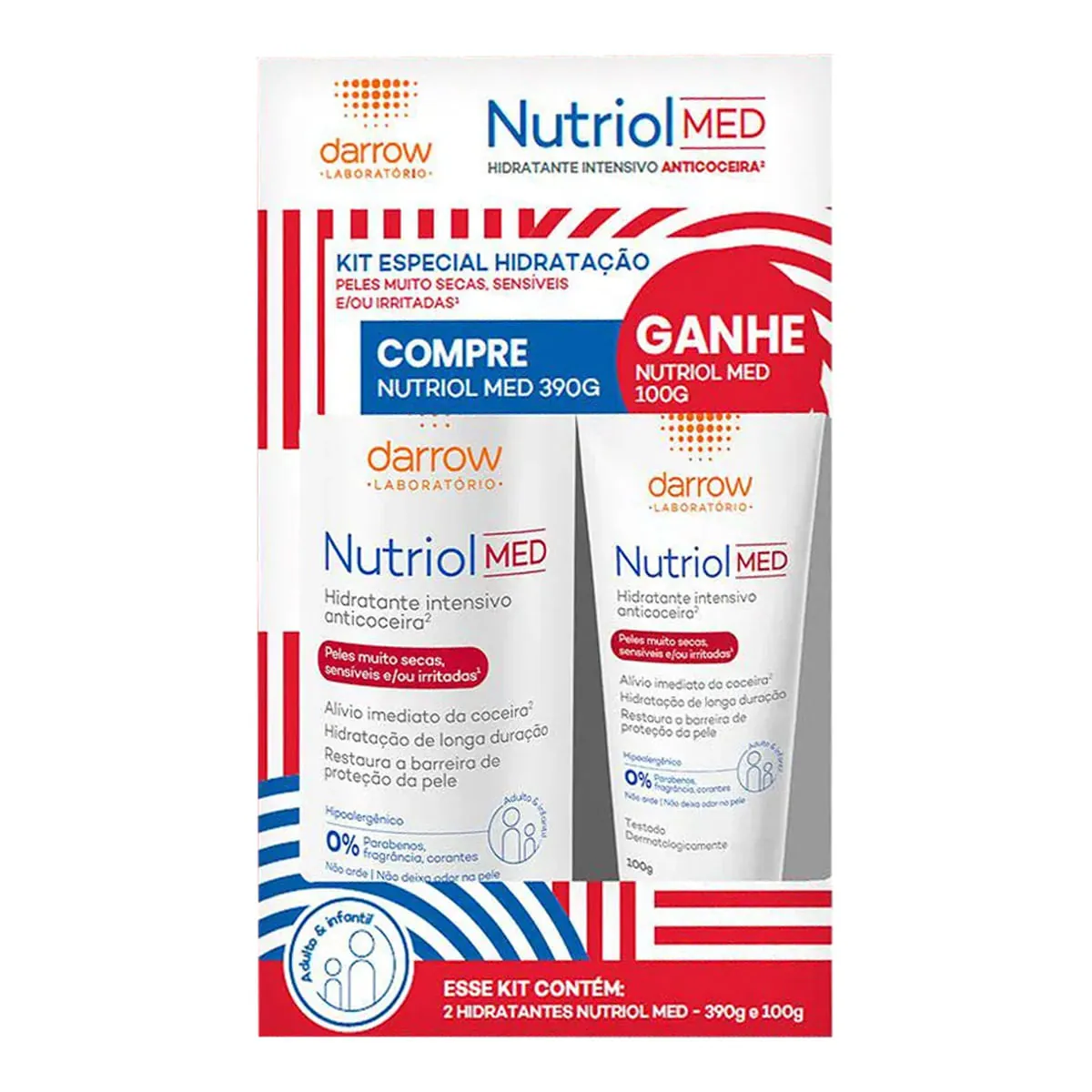 Kit Hidratante Intensivo Anticoceira Darrow Nutriol Med 390g Grátis Nutriol Med 100g