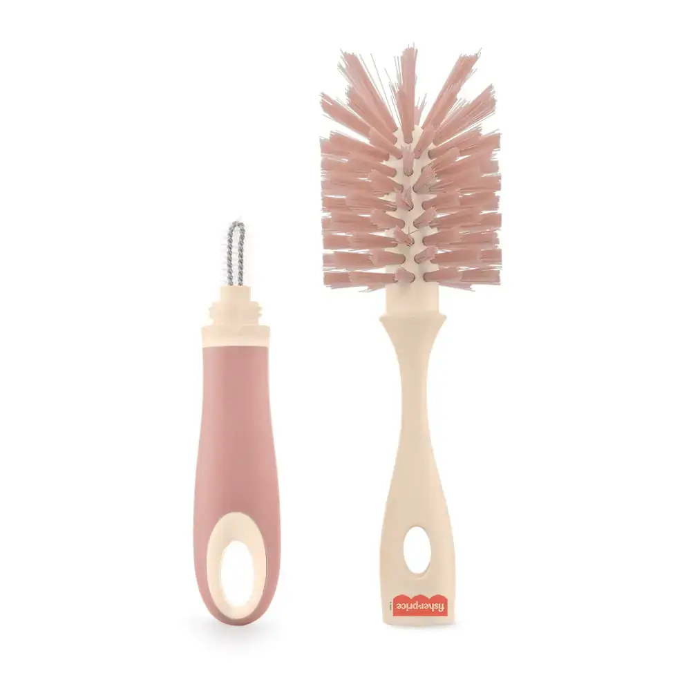 Escova para Limpar Mamadeiras 2 em 1 First Moments Rosa Fisher Price - BB1061X [Reembalado]