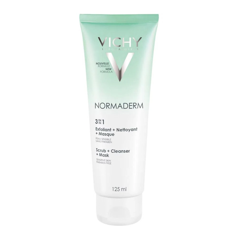 Máscara Esfoliante e Gel de Limpeza 3 em 1 Vichy Normaderm 125ml