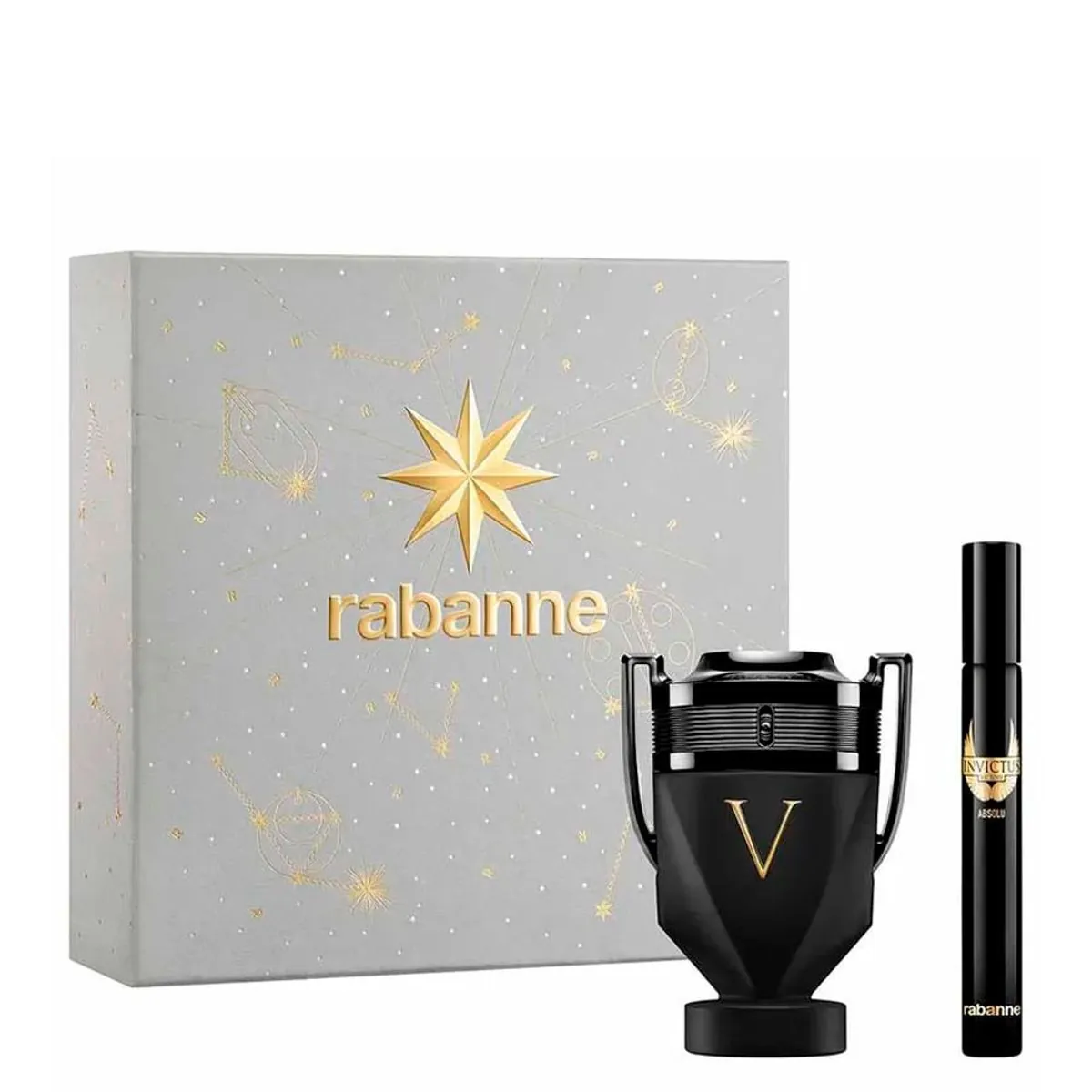 Kit Perfume Rabanne Invictus Victory Absolut Intense Masculino - Parfum 50ml + Mini 10ml - Coffret