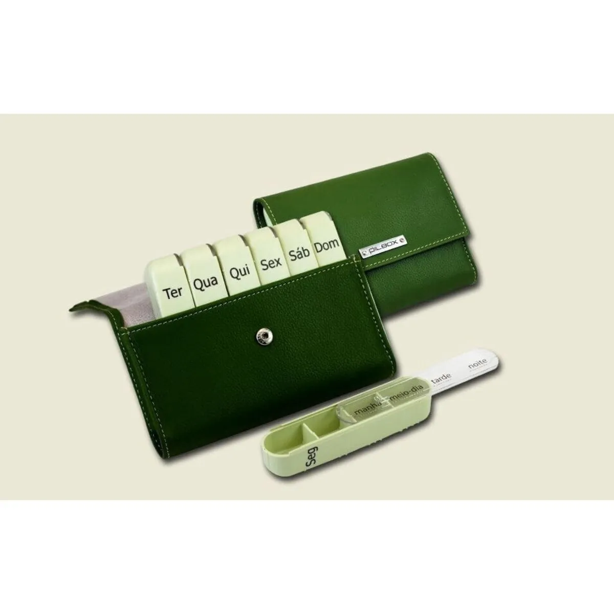 Pilbox Liberty Porta Comprimido Semanal Verde