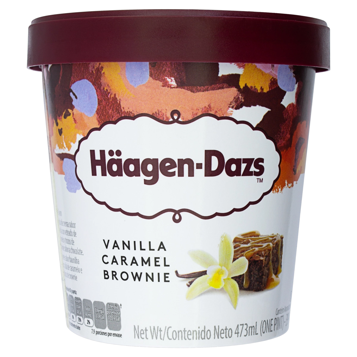 Sorvete Vanilla Caramel Brownie Häagen Dazs Pote 473ml