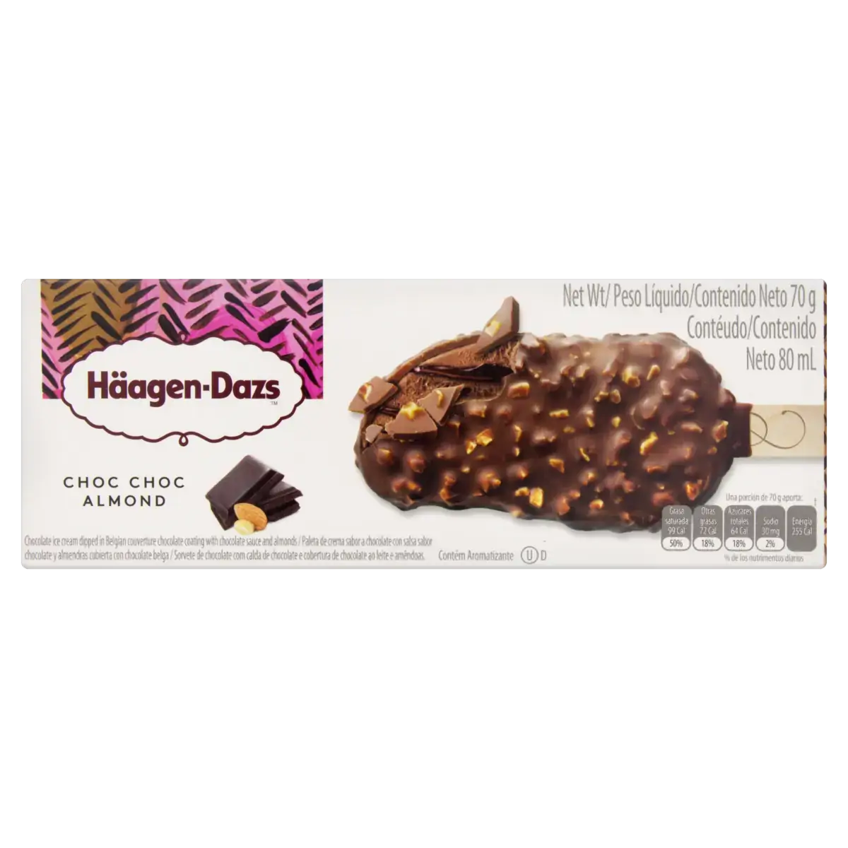 Picolé Chocolate Choc Almond Häagen Dazs Caixa 70g
