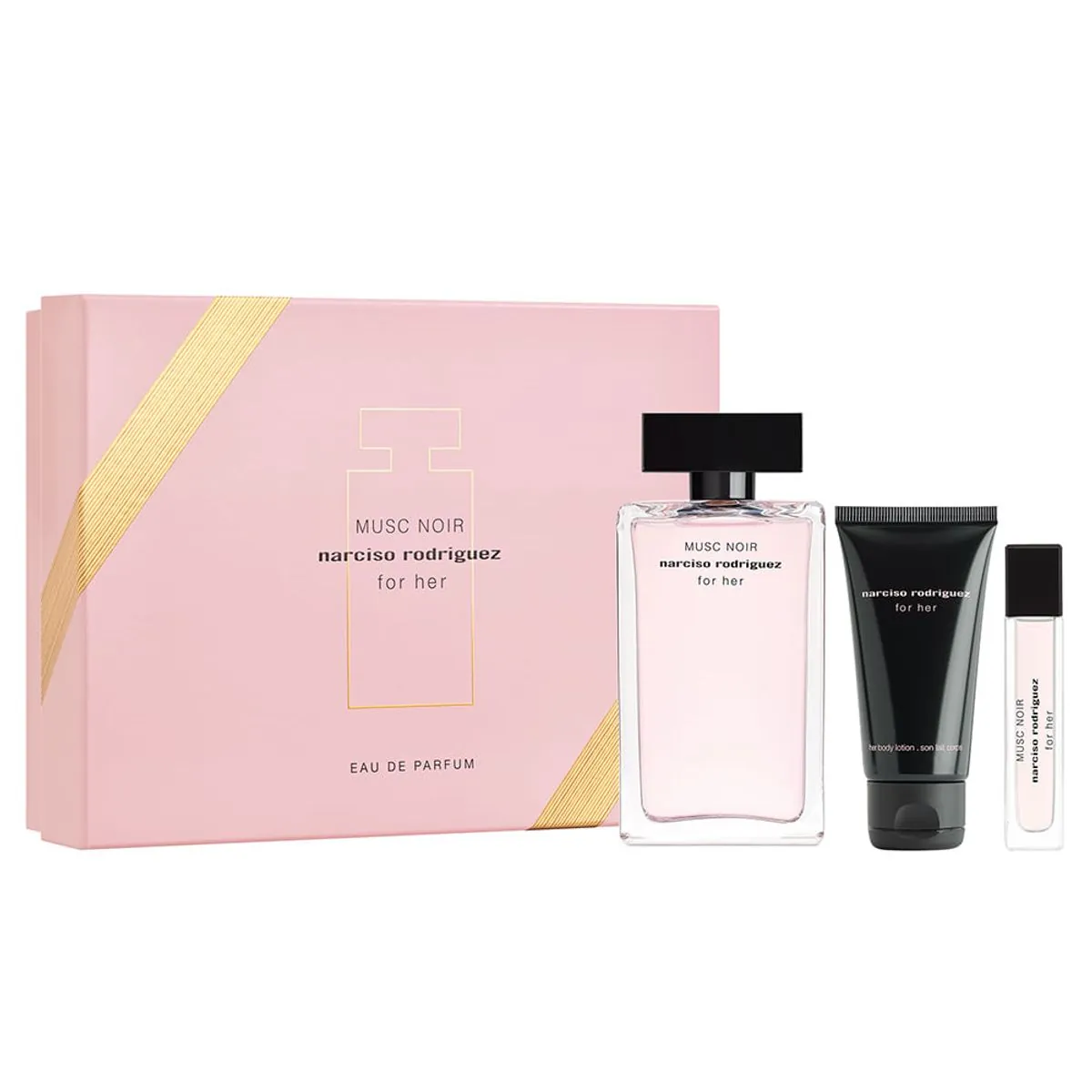 Narciso Rodriguez For Her Musc Noir Eau De Parfum 100ml + Body Lotion 50ml + Travel Size 10ml