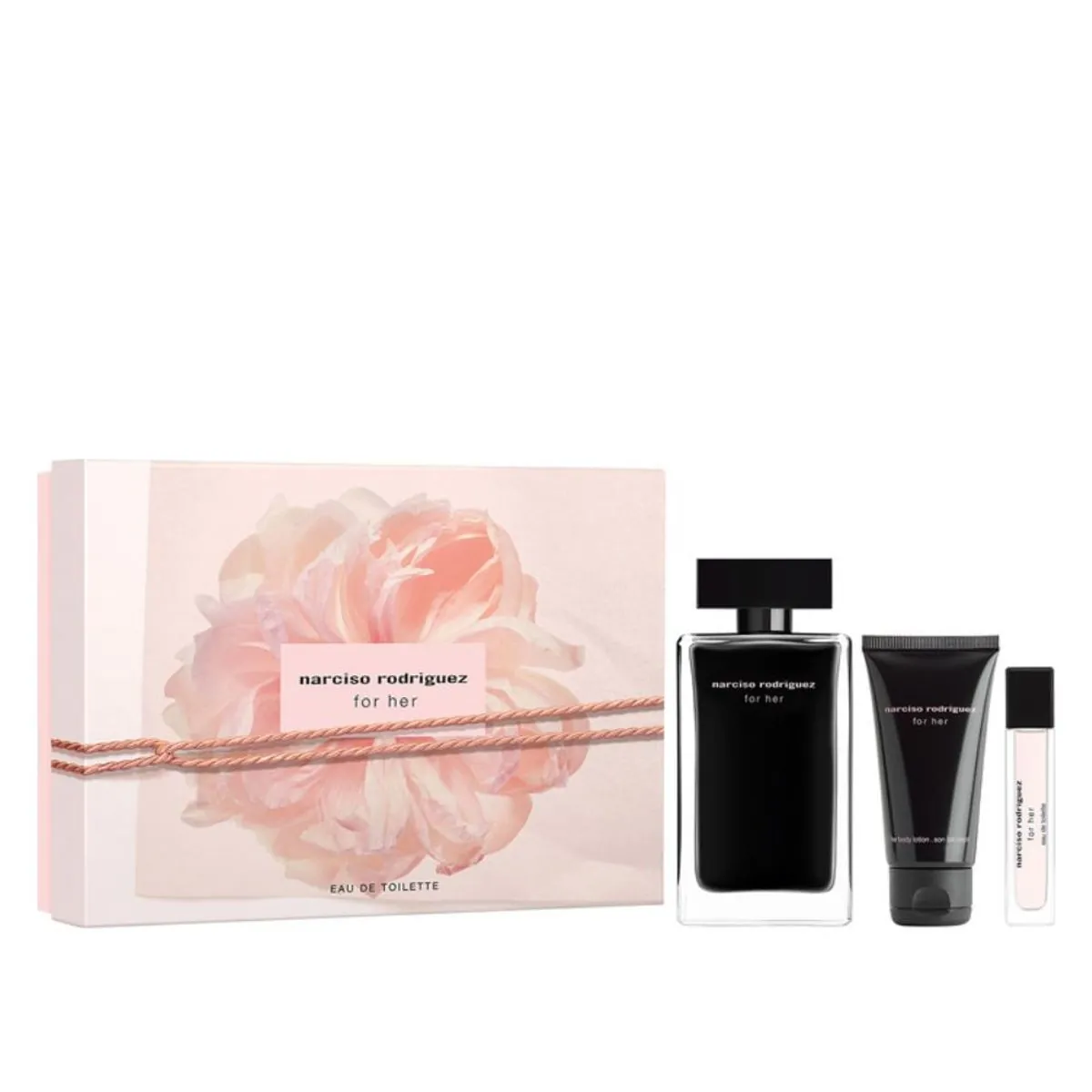 Narciso Rodriguez For Her Eau De Toilette 100ml + Loção Corporal 50ml + Travel Size 10ml