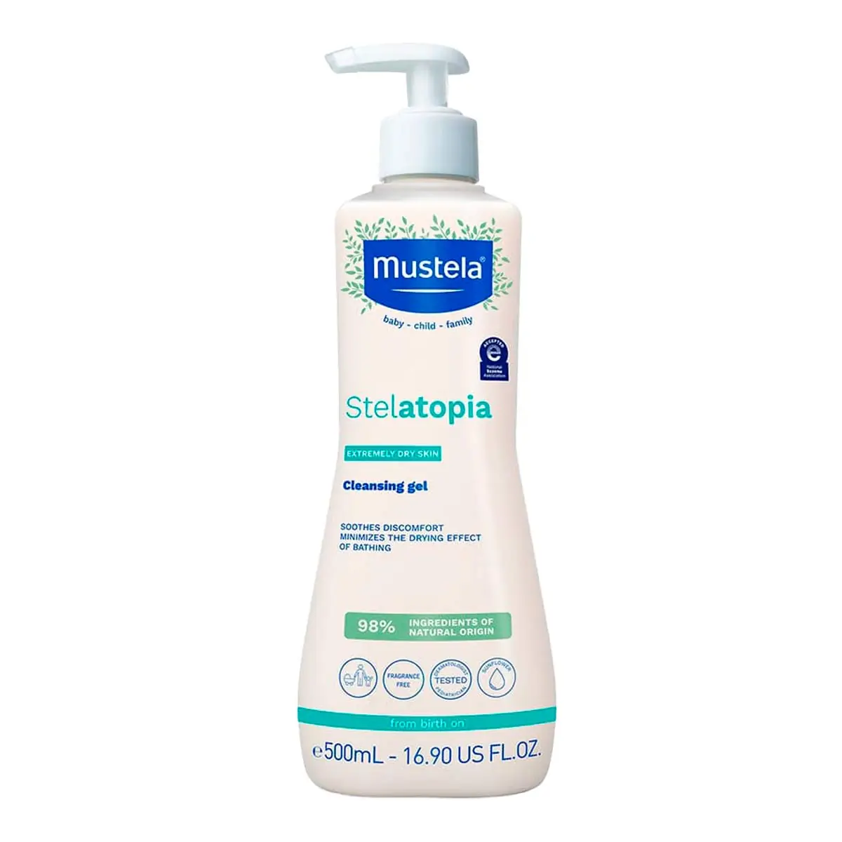Gel De Limpeza Sem Perfume Mustela Stelatopia Frasco 500ml