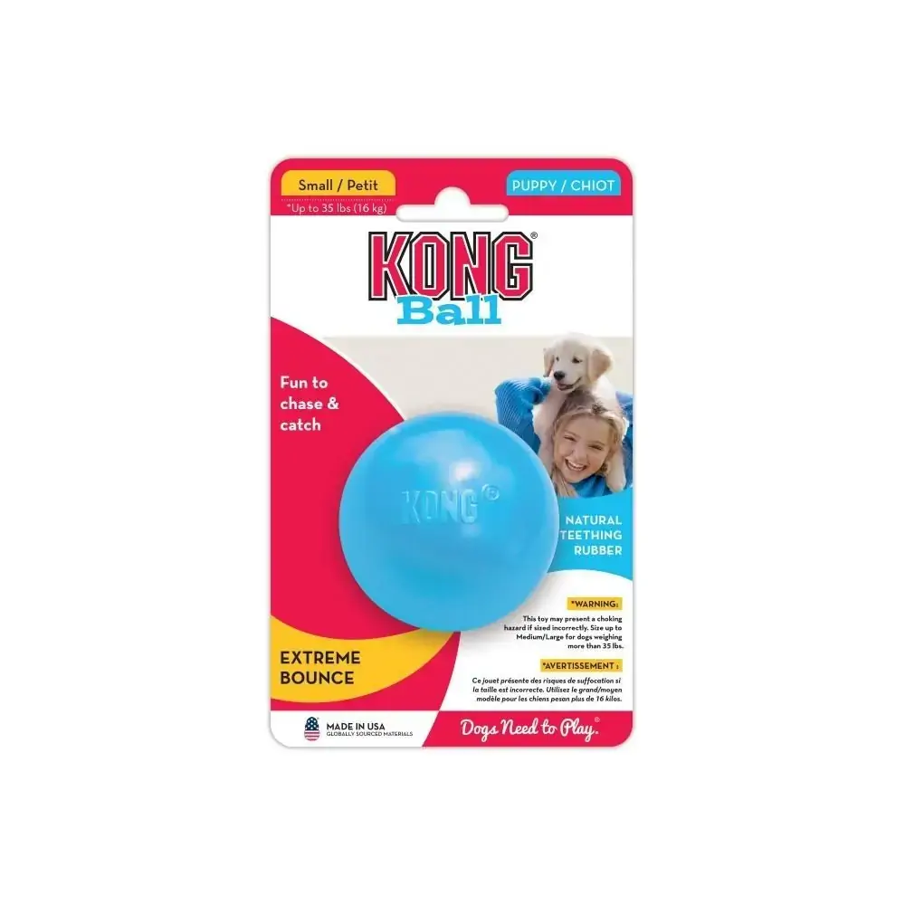 Brinquedo Kong Puppy Ball With Hole Azul