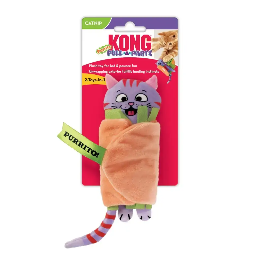 Brinquedo De Pelúcia Para Gato Premium Pull A Partz Purrito Com Catnip Kong