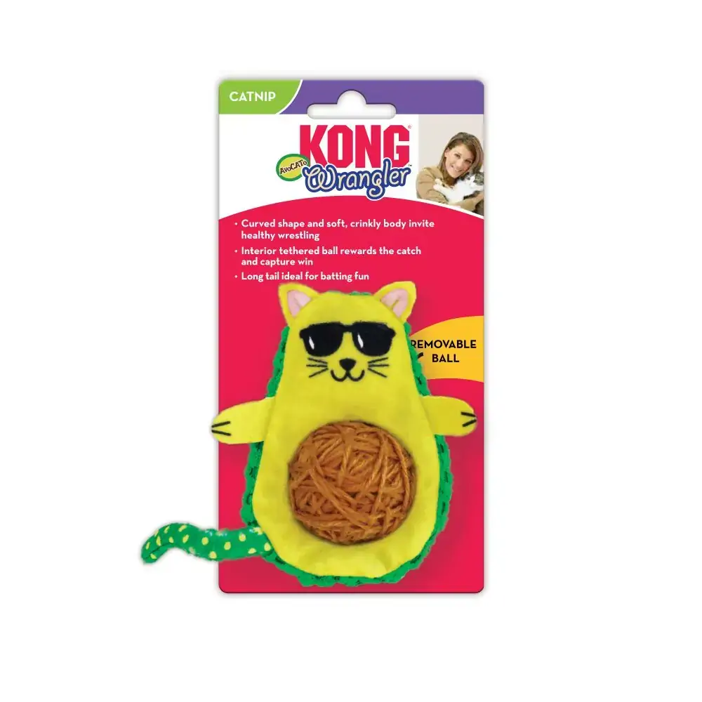 Pelúcia Interativa Para Gatos Avocato Com Catnip Wrangler Kong