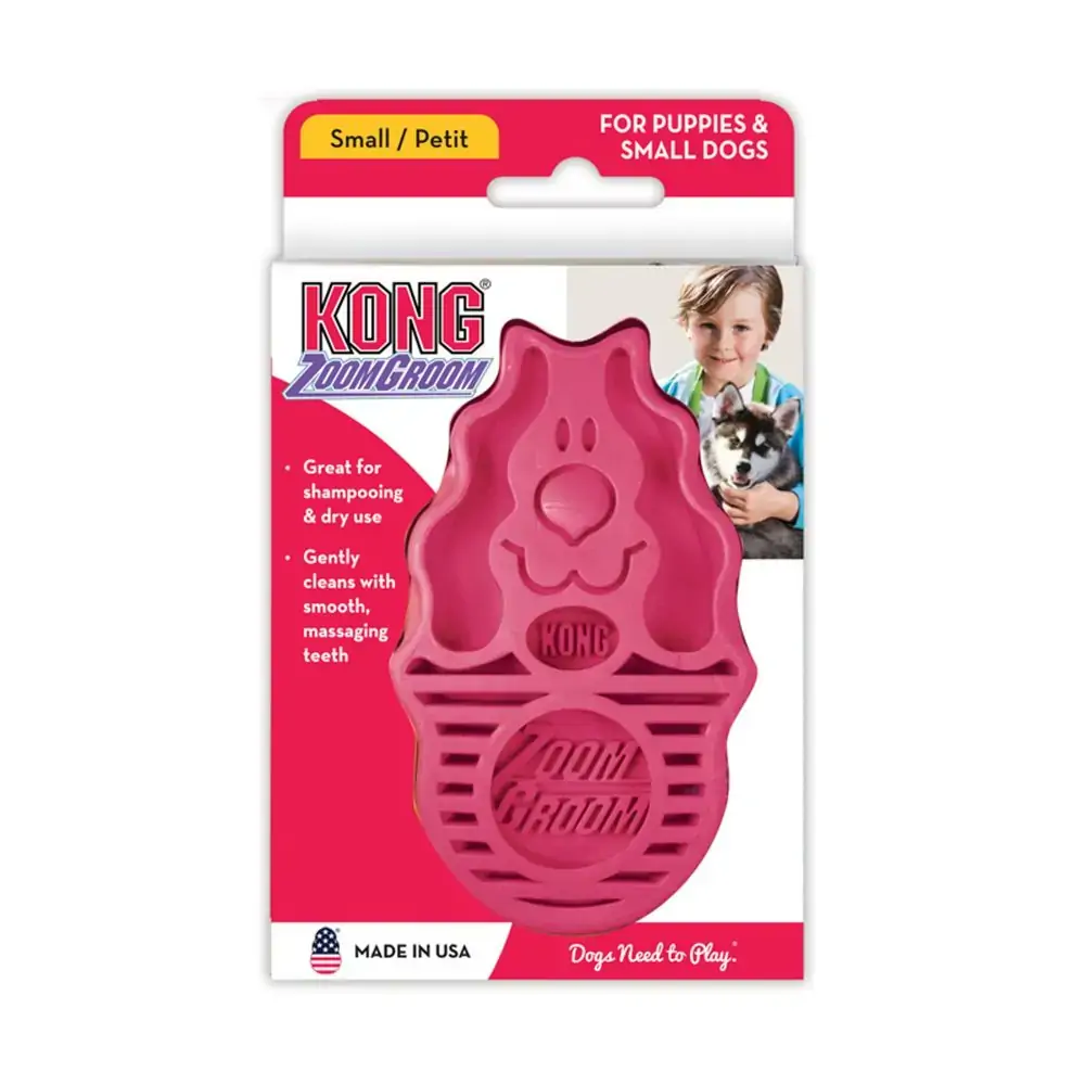 Kong Zoomgroom Raspberry Small Zg11