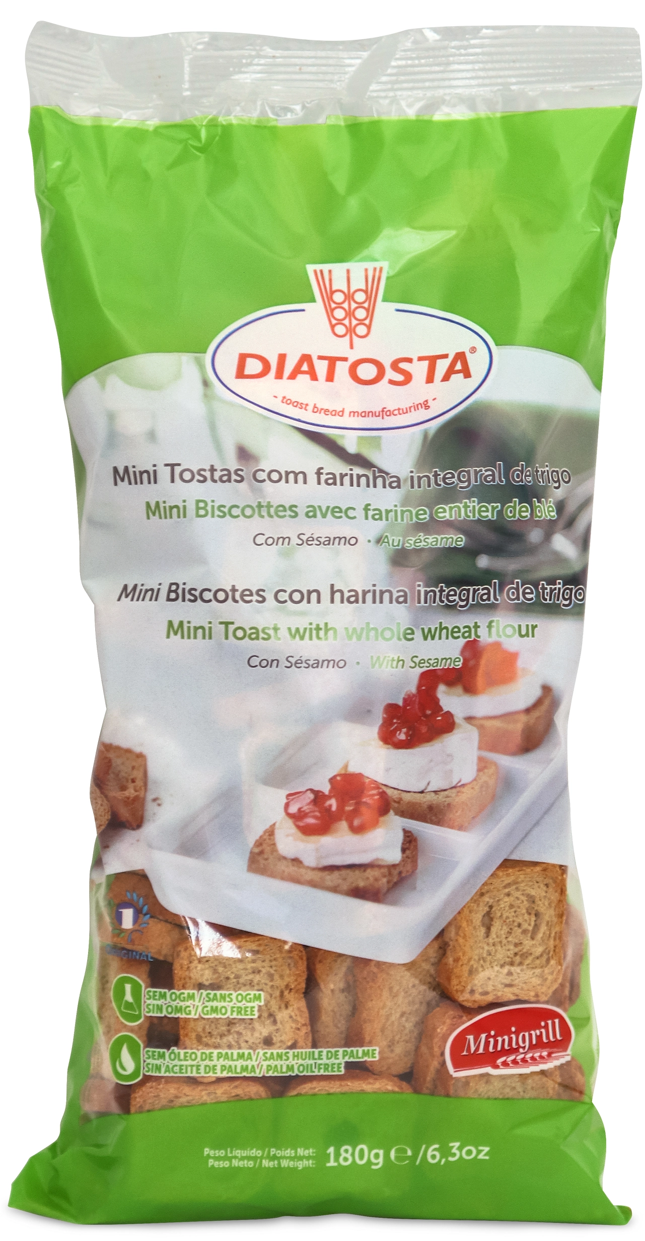 Mini Torrada Importada Portuguesa Diatosta 180g Integral