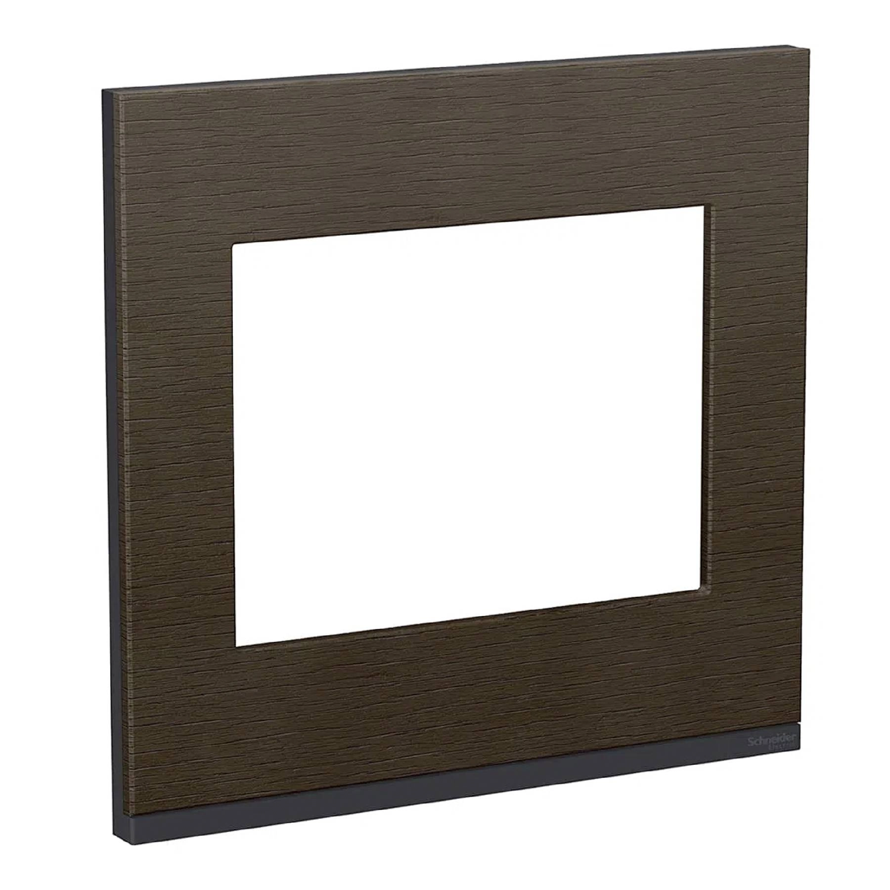 Placa com Suporte 4x4 6 Módulos Class Grafite Wengue Wood Orion Schneider