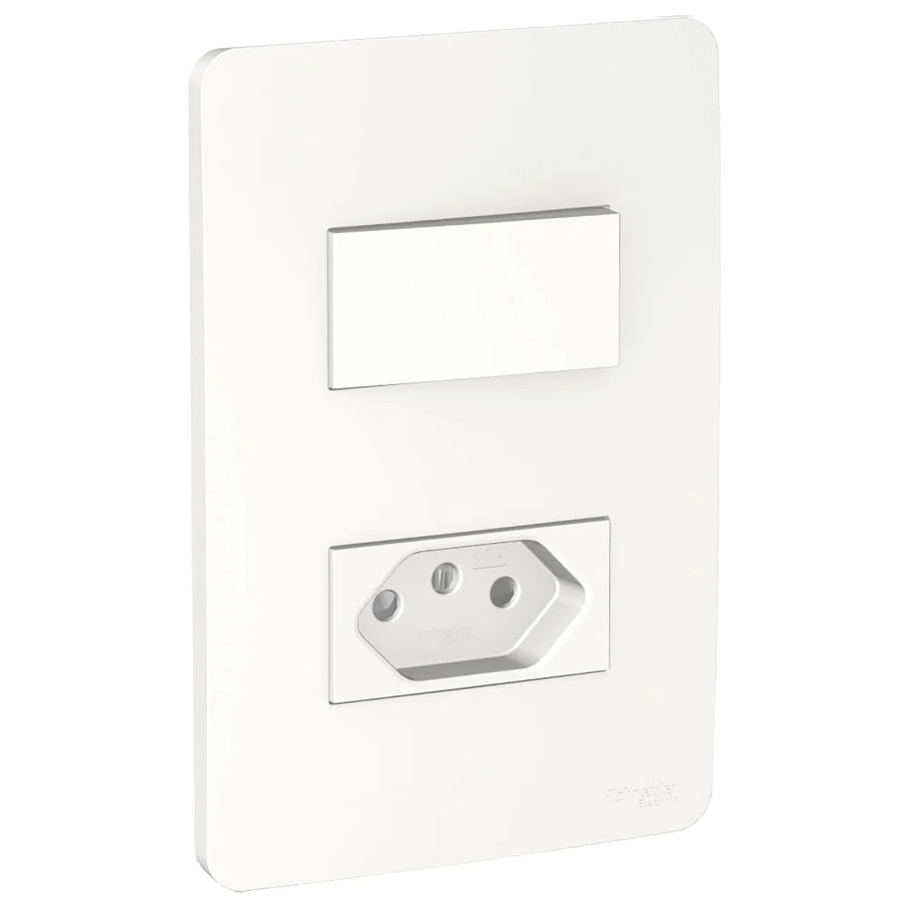 Conjunto 1 Tomada e 1 Interruptor Energia Simples 10A 4x2 Branco Orion Schneider