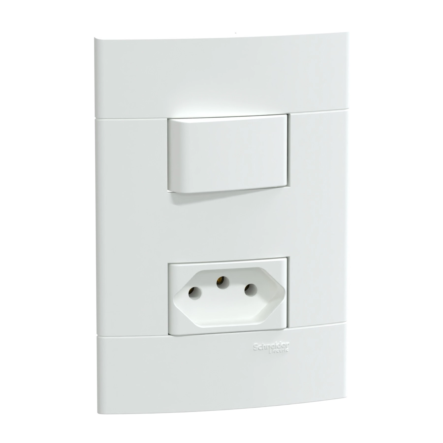 Conjunto Interruptor Simples e Tomada 10A Branco Lunare UP Schneider