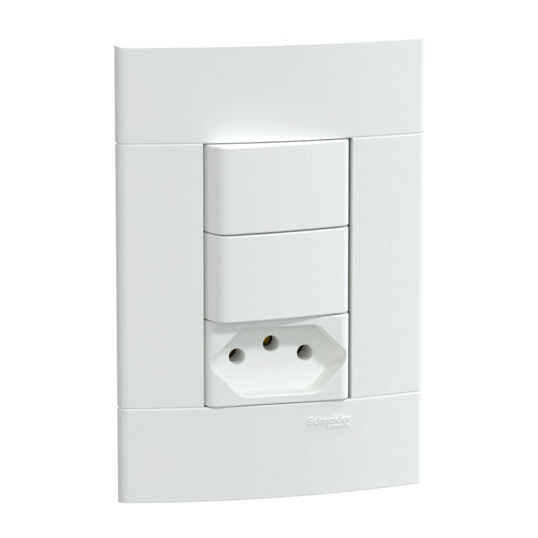 Conjunto 2 Interruptores Simples e Tomada 10A Branco Lunare UP Schneider