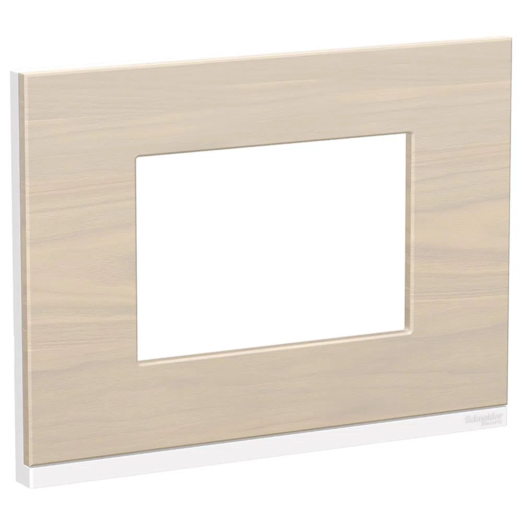 Placa com Suporte 4x2 3 Módulos Branco Nord Wood H Orion Schneider