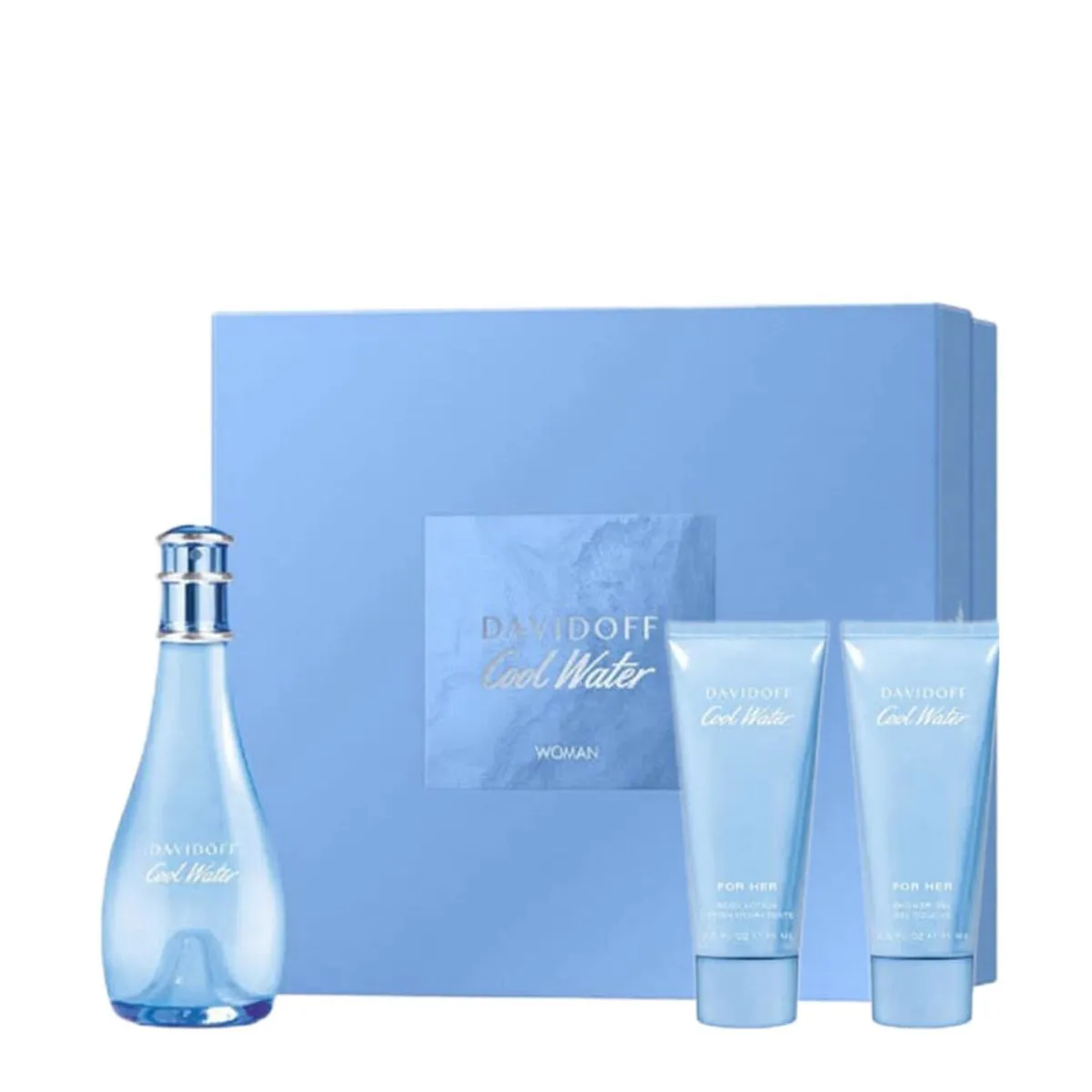 Kit Davidoff Cool Water Feminino - Edt 100ml + Lotion 75ml + Shower 75ml NULO