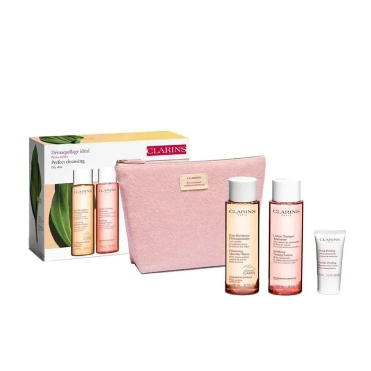 Clarins Cleansing Água Micellar 200ml + Loção Tônica 200ml + Espuma de Limpeza 15ml + Nécessaire