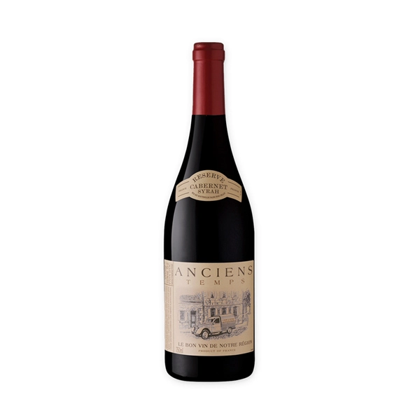 Vinho Francês Tinto Meio Seco Anciens Temps Cabernet Syrah Pays Doc Garrafa 750ml