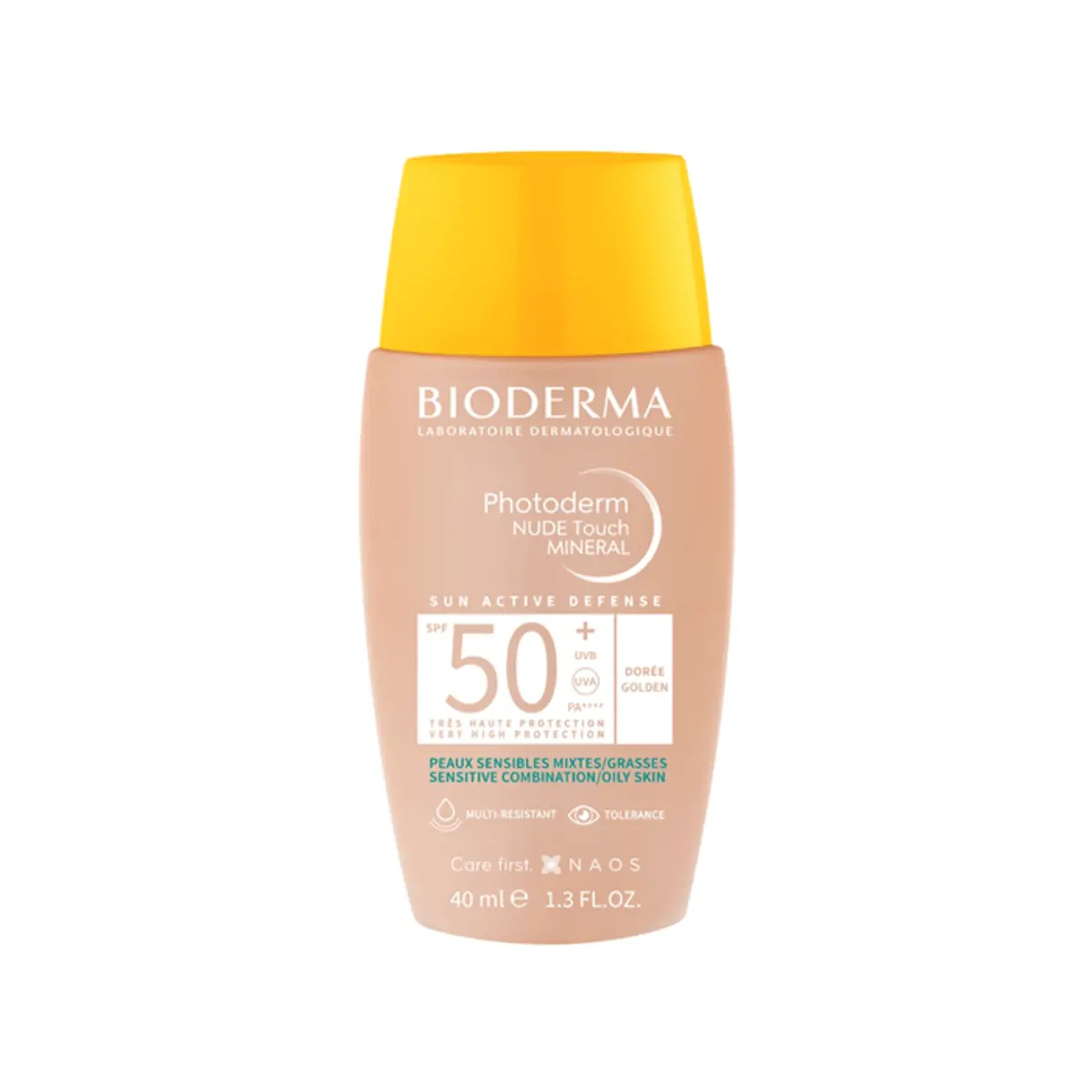 Protetor Solar Photoderm Nude Touch Dourado Bioderma FPS 50 com 40 ml