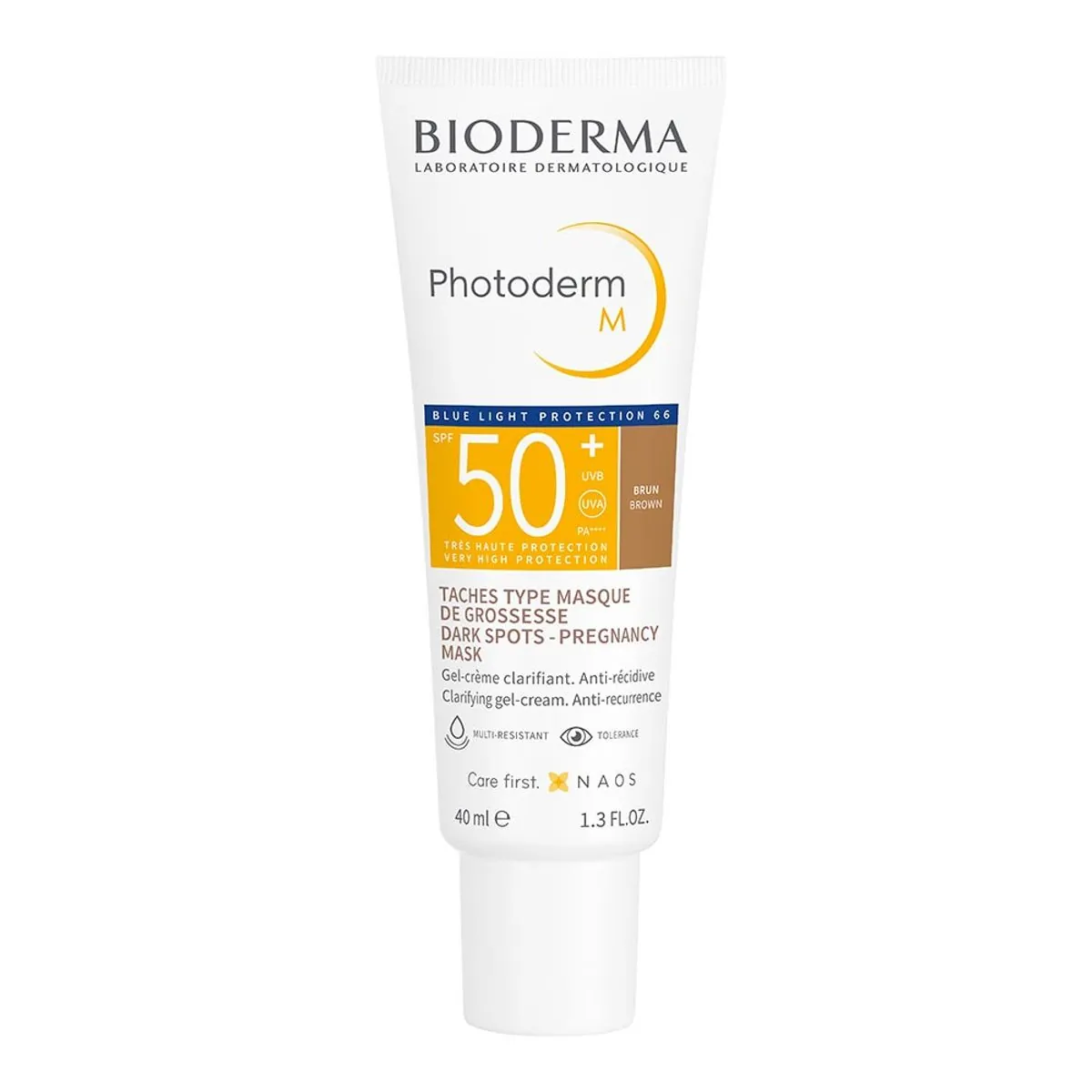 Protetor Solar Facial Bioderma FPS 50+ Photoderm M Pele com Cor 4.0 + Ação Clareadora 40ml Gel Creme