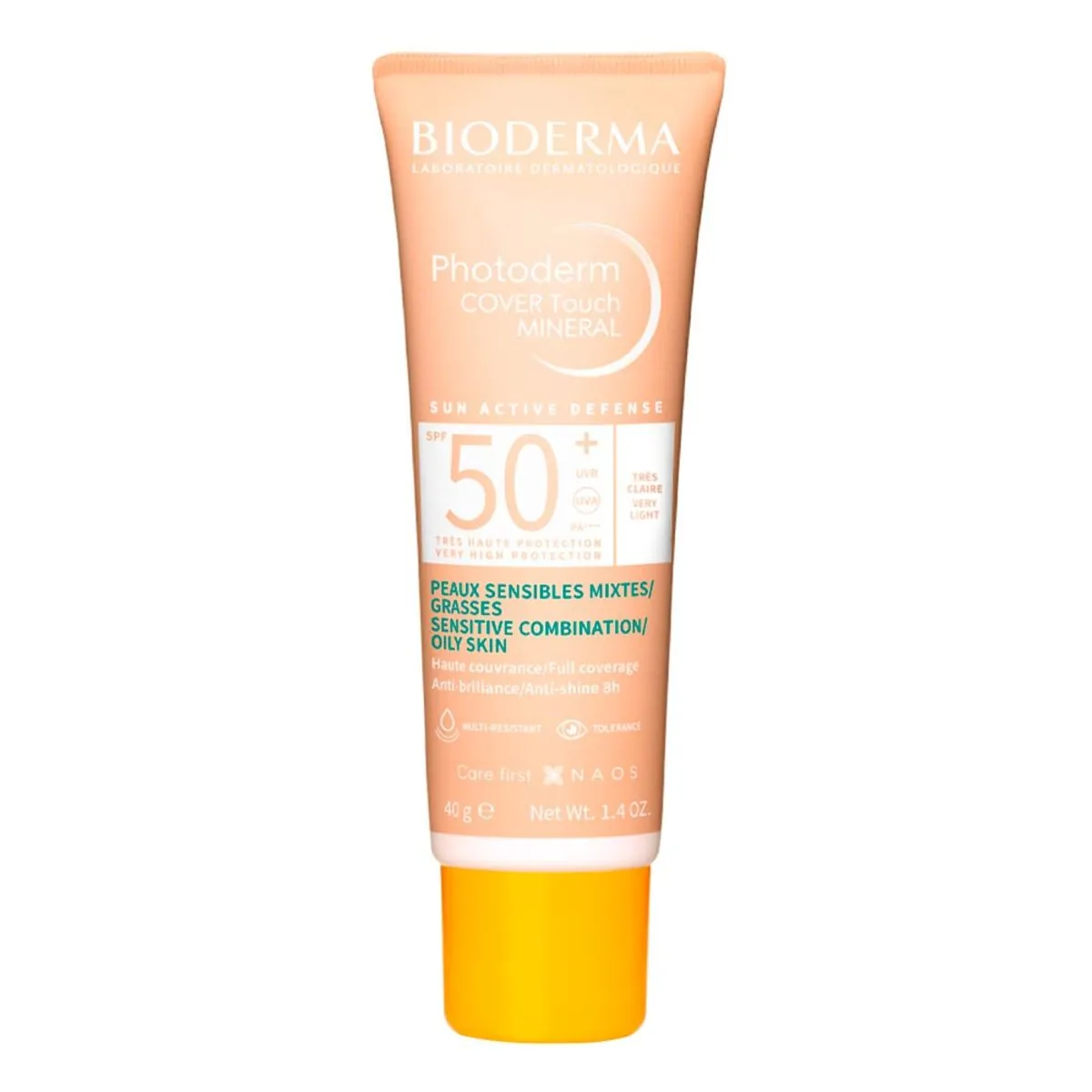 Protetor Solar Facial Com Cor 1 Muito Claro Fps 50 Fp Uva 21 Bioderma Photoderm Cover Touch Mineral