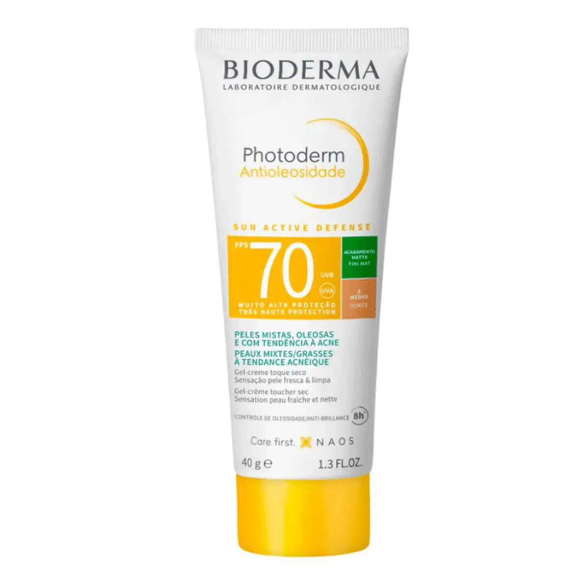 Protetor Solar Gel Creme Toque Seco Antioleosidade Com Cor 3 Médio Fps 70 Suave Bioderma Photoderm C
