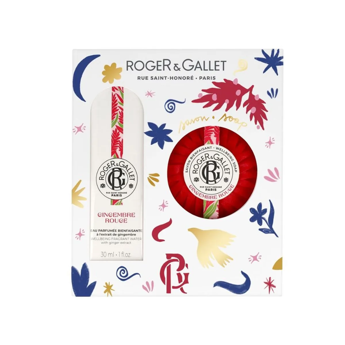 Roger E Gallet Coffret Gingembre Rouge 30ml + Sabonete 100g