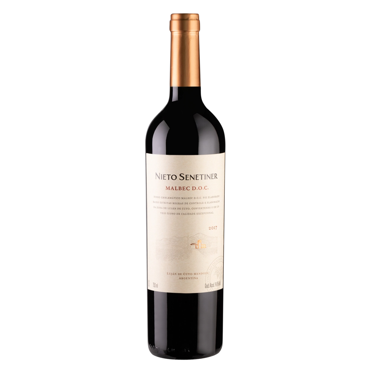 Vinho Argentino Tinto Seco Nieto Senetiner Malbec Petit Verdot Mendoza Garrafa 750ml