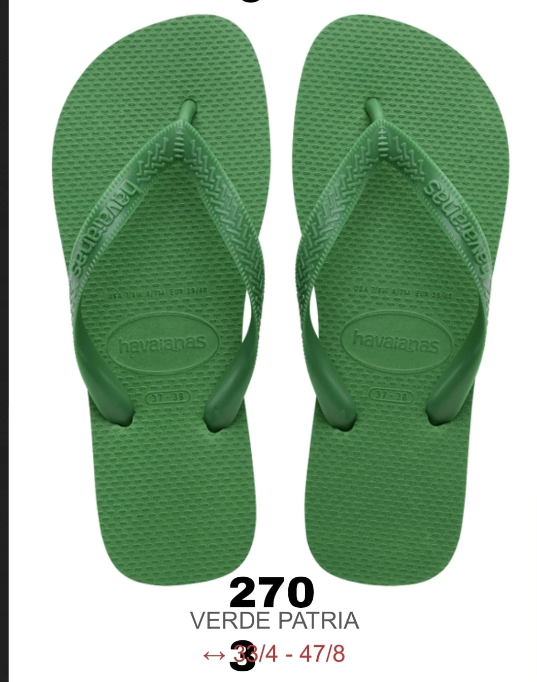 Sd Havaianas Top Verde Patria 39 40