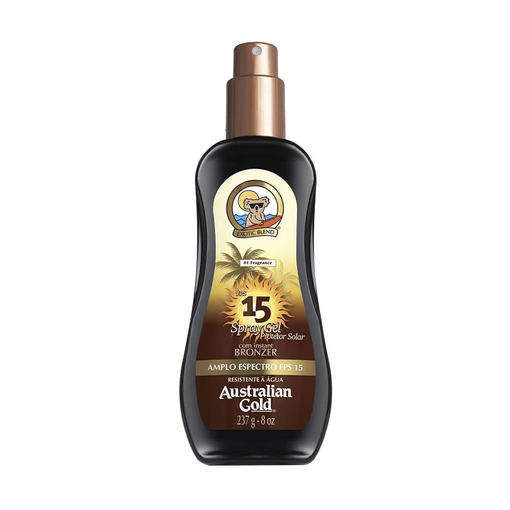 Protetor Solar Gel Fps 15 Australian Gold Exotic Blend Frasco 237g Spray