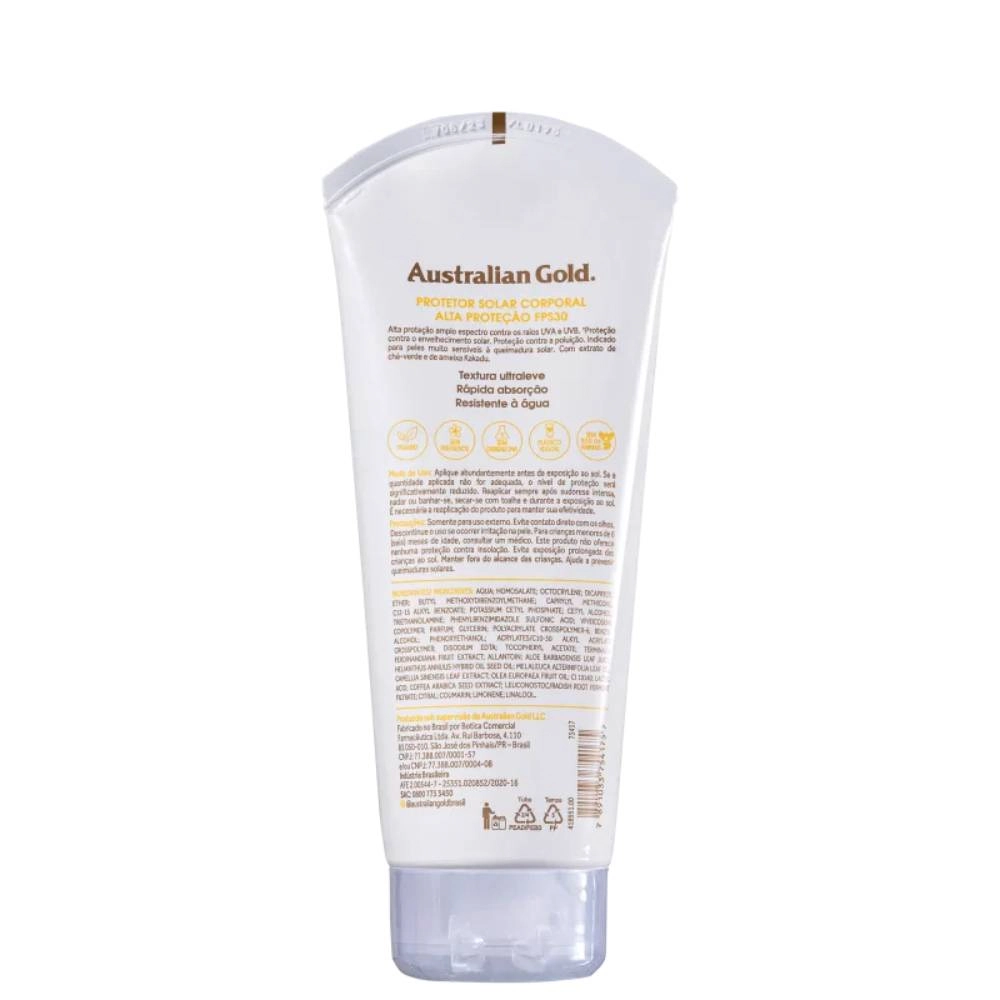 Protetor Solar Gel Creme Toque Seco Fps 30 Australian Gold Bisnaga 200g