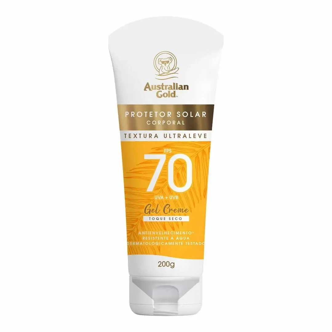 Protetor Solar Gel Creme Toque Seco Fps 70 Australian Gold Bisnaga 200g