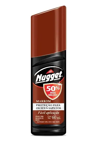 Polidor De Sapato Líquido Marrom Nugget Frasco 60ml