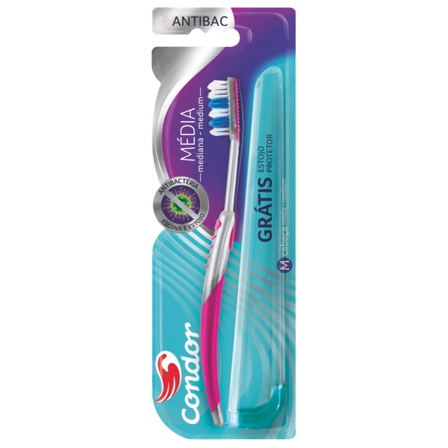 Escova Dental Macia Condor Antibac Cabeça M