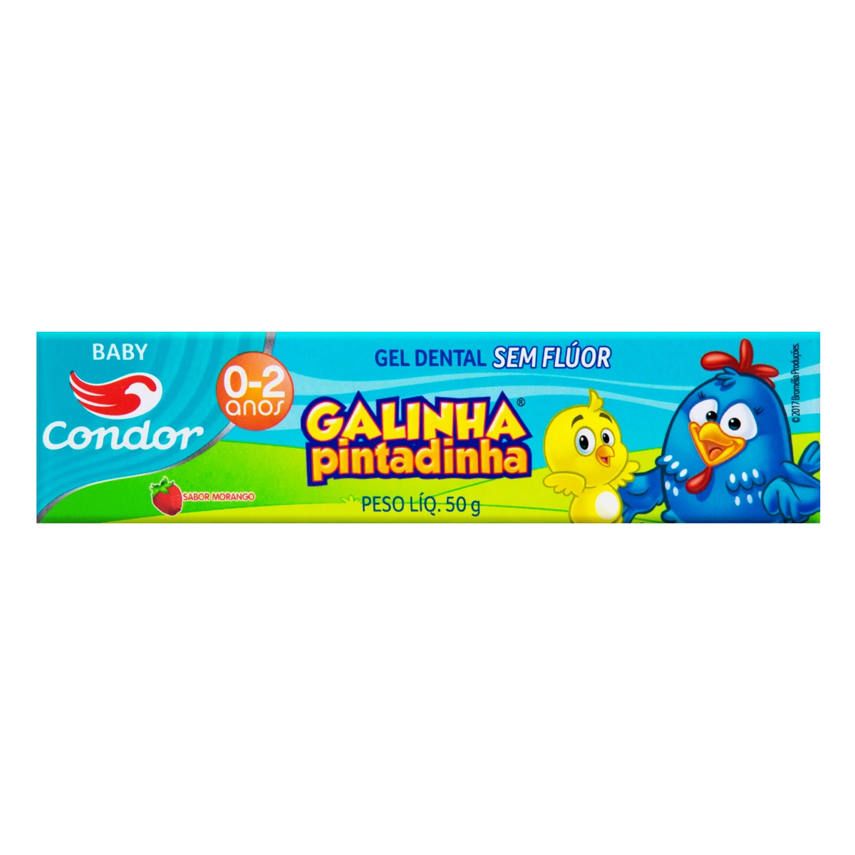 Gel Dental Sem Flúor Morango Galinha Pintadinha Condor Baby Caixa 50g