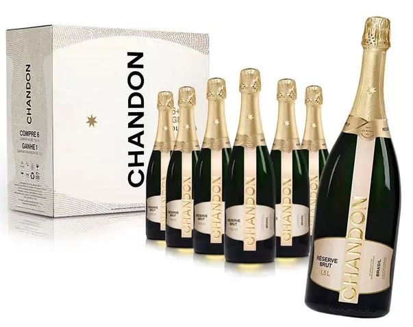 Kit 6 Espumantes Brasileiros Branco Brut Reserve Chandon Chardonnay Pinot Noir Riesling Itálico Gari