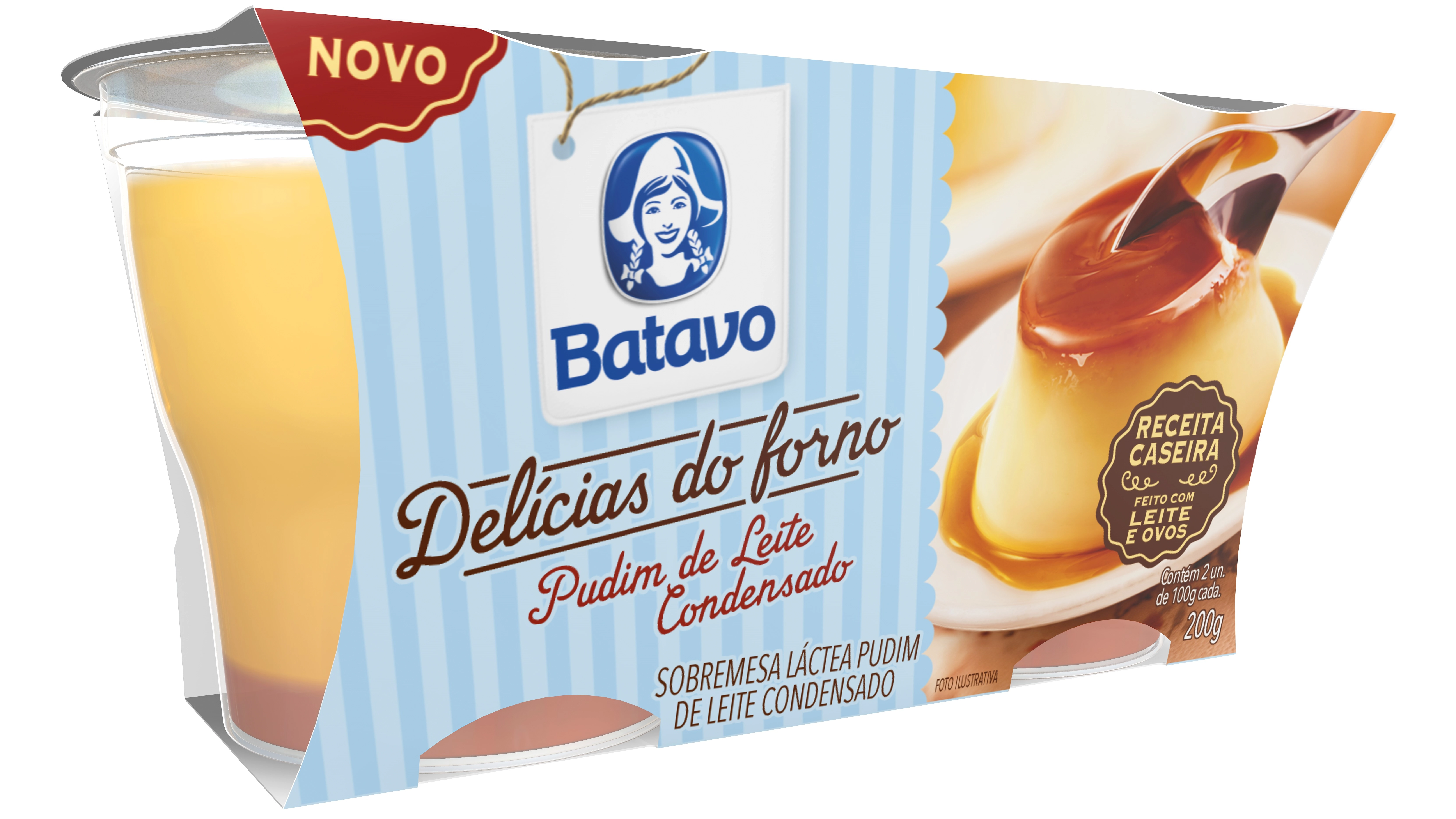 Sobremesa Láctea Pudim Leite Condensado Batavo Delícias Do Forno Bandeja 200g 2 Unidades