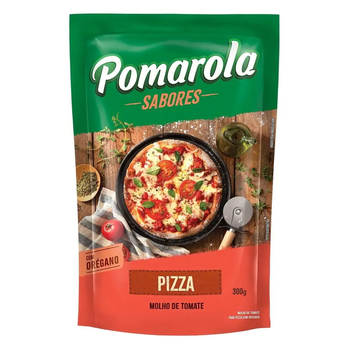 Molho De Tomate Com Orégano Pizza Pomarola Sabores Sachê 300g