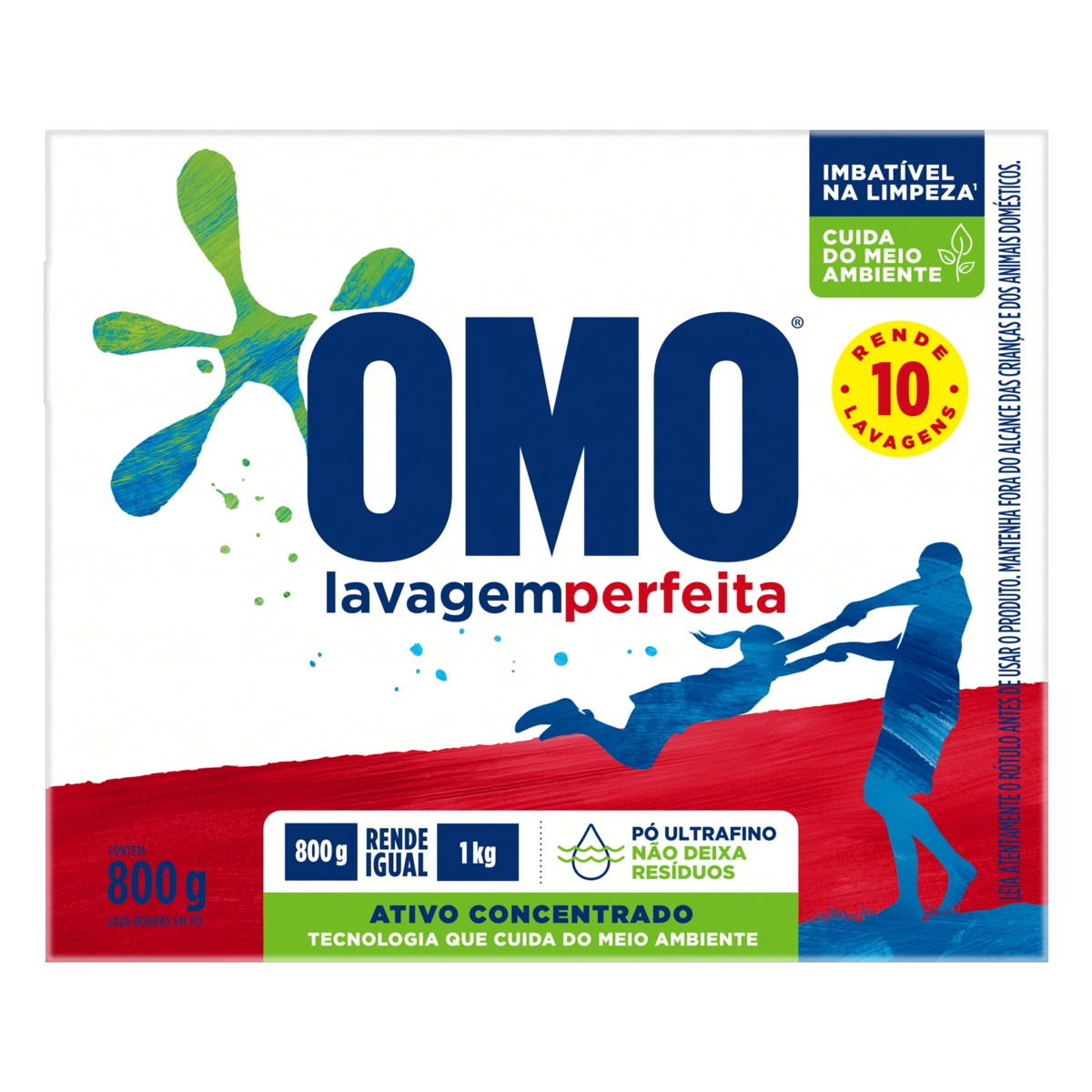 Lava Roupas Pó Omo Lavagem Perfeita Caixa 800g
