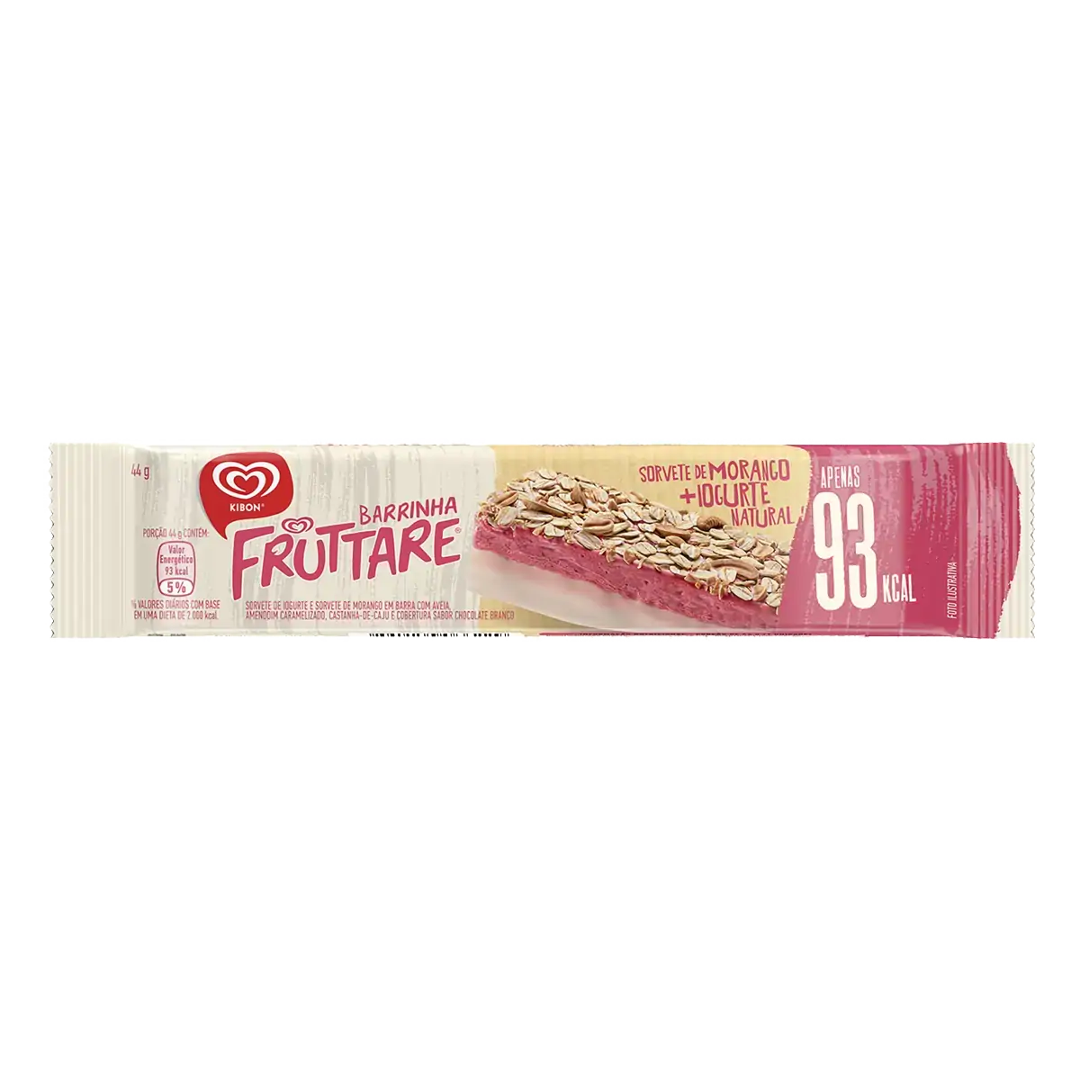 Sorvete Morango E Iogurte Natural Kibon Fruttare Barrinha Pacote 44g