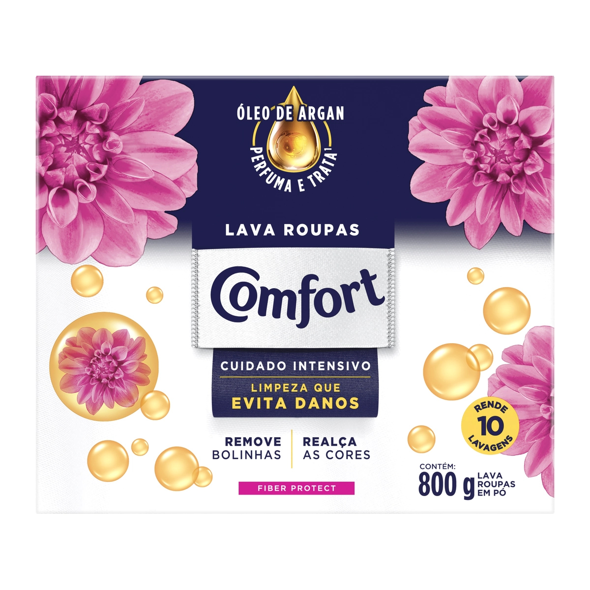 Lava Roupas Pó Fiber Protect Comfort Caixa 800g