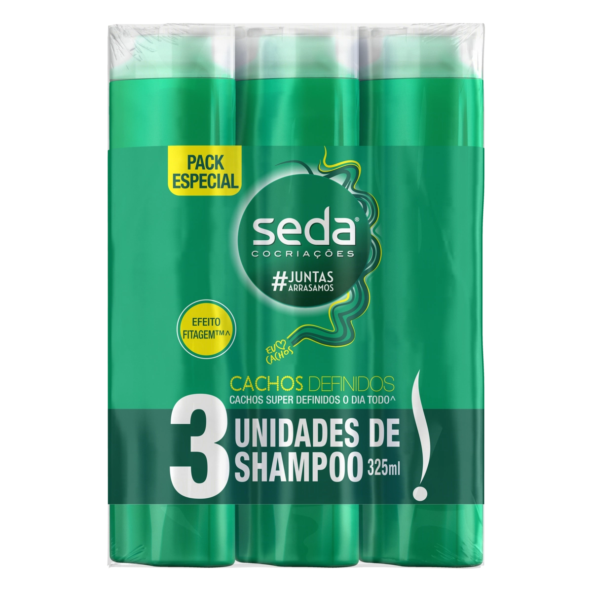Pack Shampoo Seda Cocriações Cachos Definidos Frasco 3 Unidades 325ml Cada