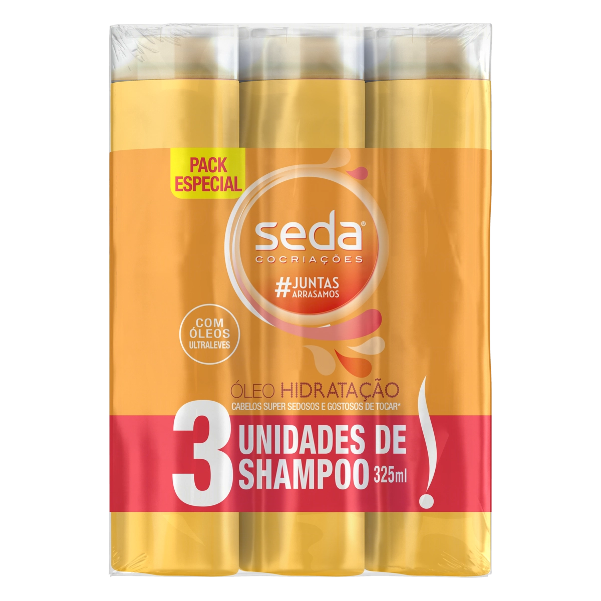 Pack Shampoo Seda Cocriações óleo Hidratação Frasco 3 Unidades 325ml Cada