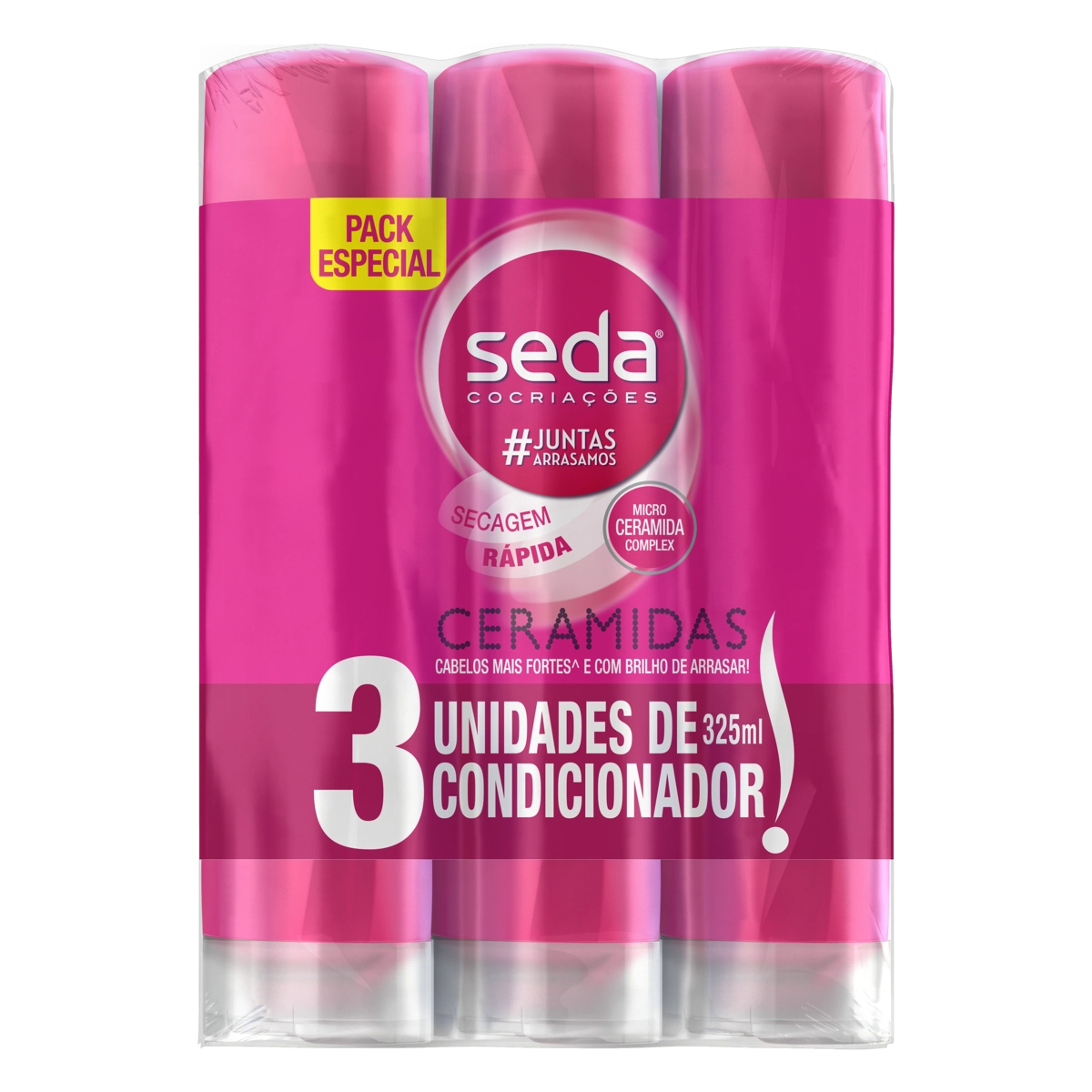 Pack Condicionador Seda Cocriações Ceramidas Frasco 3 Unidades 325ml Cada