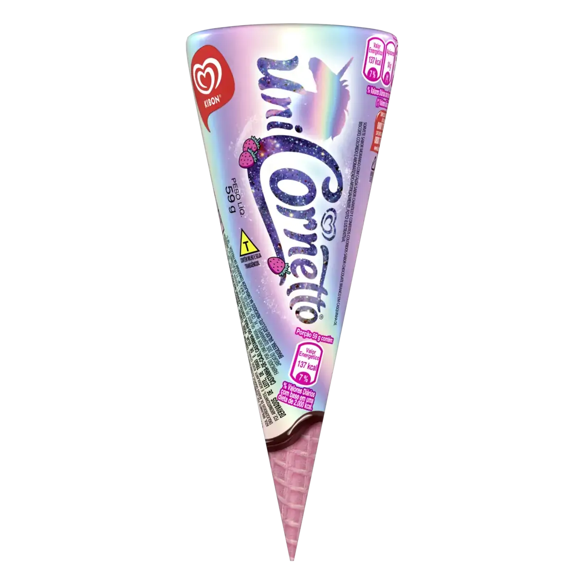 Sorvete Morango Uni Kibon Cornetto 59g