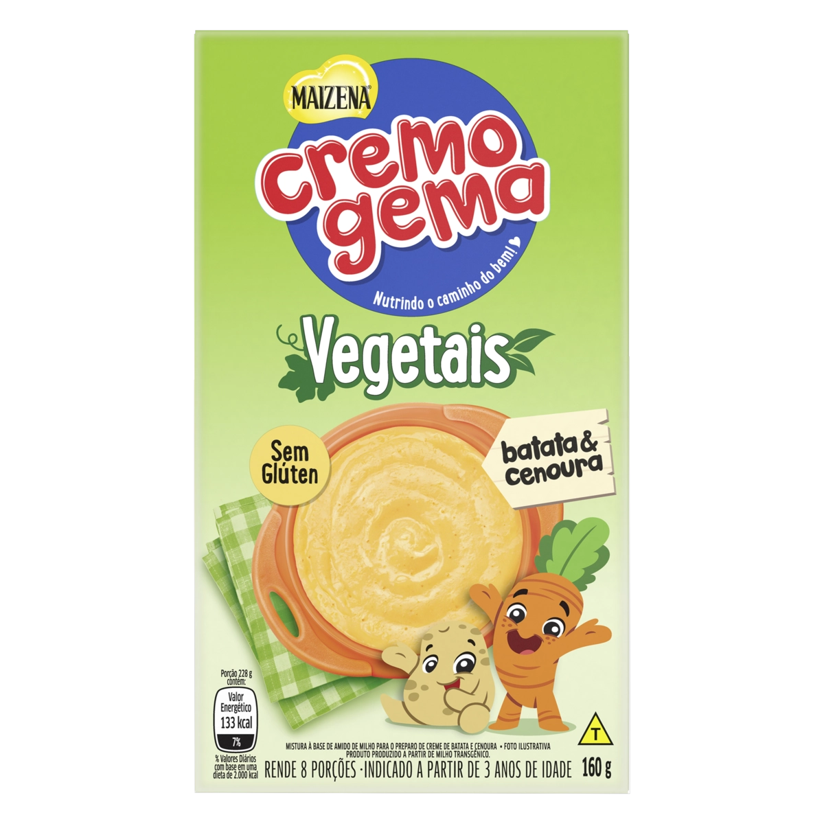 Creme Batata Cenoura Maizena Cremogema Vegetais Caixa 160g